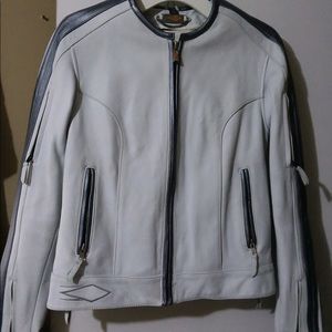 Ladies leather motorcycle jacket
